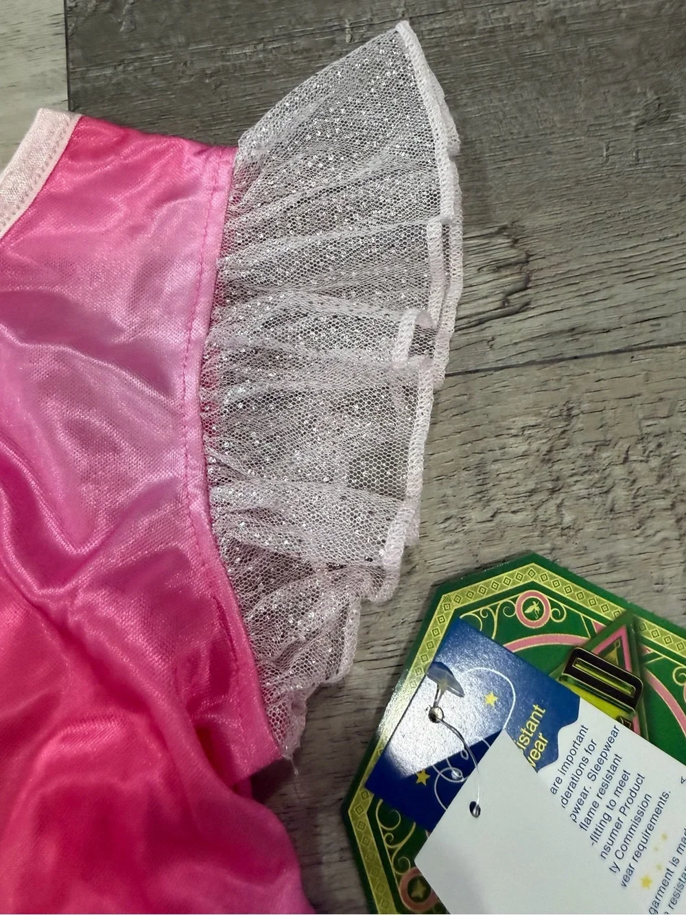 Wicked Glinda Pink Sparkle Ruffle Princess Long Nightgown Costume Dress-Up 6